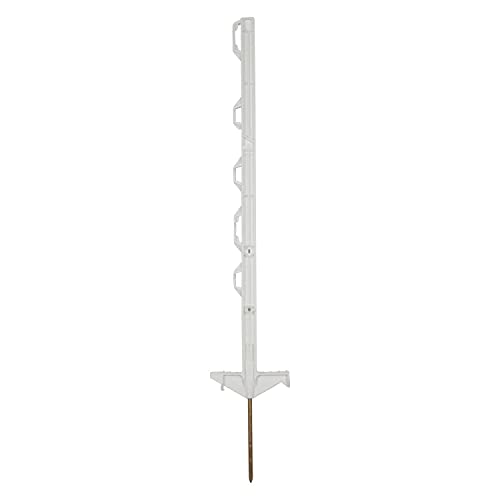 horizont Weidezaunpfähle Kunststoff 5/ 10/ 20/ 40 Stück weiß, Höhe 71cm, 108cm, 138cm, Doppeltritt, Kunststoffpfahl mit Ösen