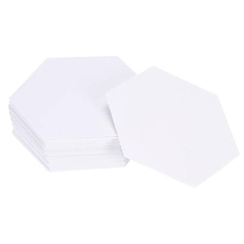 QUARKZMAN 100 Stück Sechseck Papier zum Patchwork, 1,25-Zoll Englisch Papier Schablonen, Grundpapier Stücke Patchwork Zubehör für Quilten Nähen DIY Handwerk