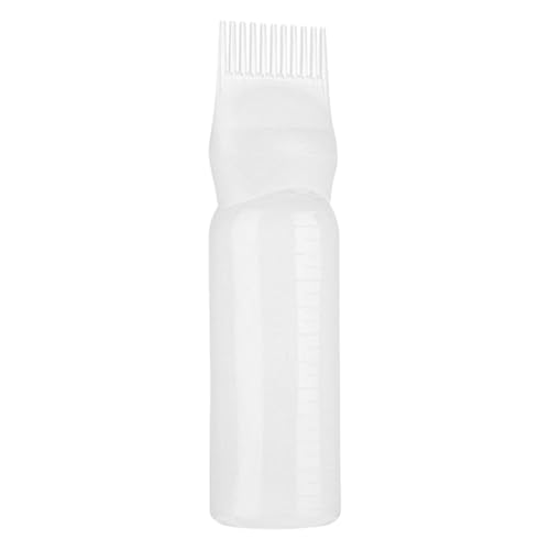 Haaröl-Applikatorflasche, Wurzelkamm-Applikatorflasche, 6 Unzen Weiß Haarfärbepinsel-Flasche, Haarfärbepinsel, Haaröl-Flasche, Färbeshampoo Flasche Öl Kamm Haar Werkzeuge Applikator Pinsel Flaschen