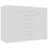 vidaXL Sideboard, Kommode mit viel Stauraum, Schrank mit 4 Schubladen 2 Türen, Mehrzweckschrank Anrichte für Wohnzimmer, Weiß 88x30x65cm Holzwerkstoff