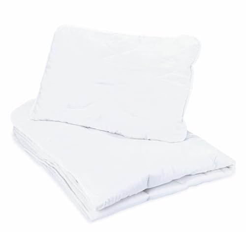 Ganzjahresdecke Kinder Bettdecke 135 x 100 cm - Steppdecken Schlafdecke Steppbettdecke warm Duvet weiß aus Microfaser