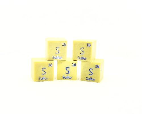 Schwefelwürfel Dichte, Schwefel Würfelelement 10 x 10 x 10 mm, 99,99% rein, für Sammlung von Elementen, 1 Würfel