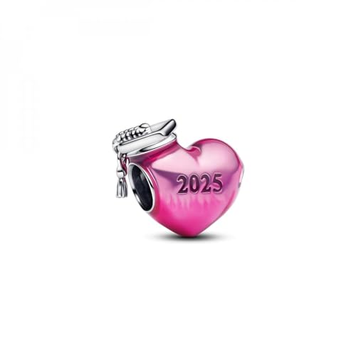 PANDORA Moments Abschluss-Herz-Charm 2025 Sterling Silber, Kompatibel Moments Armbändern, 793788C01