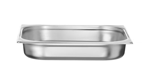 HENDI Gastronormbehälter, Temperaturbeständig von -40° bis 300°C, Heissluftöfen-Kühl- und Tiefkühlschränken-Chafing Dishes-Bain Marie, 5,5L, GN 2/3, 354x325x(H)65mm, Edelstahl