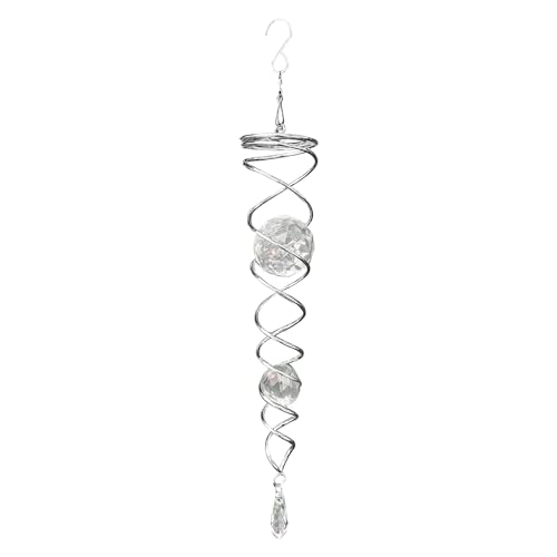 LUKDUNG Crystal Twister Klar, Windspirale, Vogelabwehr Reflektierende Windrad, Dekoration Garten für Protect Garten Hof Balkon, Abmessung: 5x42cm