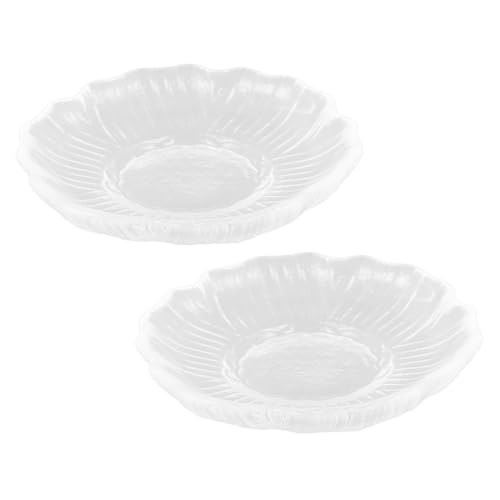 OUNONA 1 Satz Untertasse Kerzenhalter Glasuntersetzer Mini Teller Glasbecher-untersetzer Blumen- Mit Dekorativer Untersetzer Teetasse Untersetzer Transparent Wiederverwendbar 2 Stück