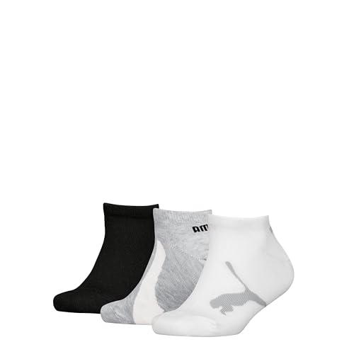 PUMA Unisex Kids 100000969 Sneaker Sock, White/Grey/Black, 35/38 (3er Pack)