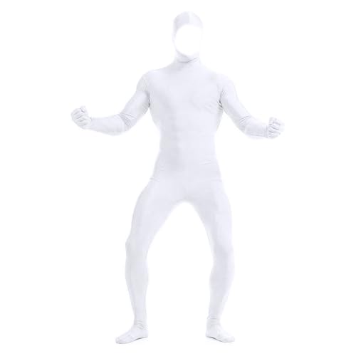 PTLLEND 2024 Karneval für Erwachsene und Kinder, Unisex-Hautanzug für Bühnenauftritte und Kostümveranstaltungen (White, S)