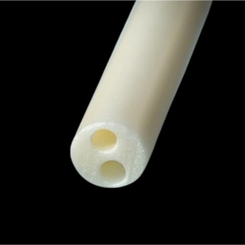 Hohlkanal aus Porzellan, Keramikrohr mit 2-Loch-Isolierung, Thermoelementschutz, Aluminiumoxid-Keramikrohr, 1 Stück(1x0.3x100mm)