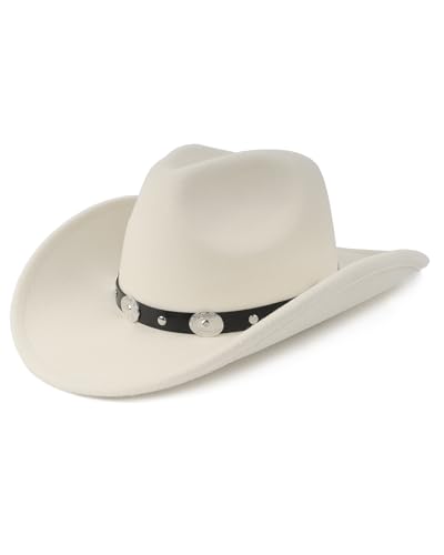 Zylioo XL-XXL Cowboyhut aus Filz für Großen Kopf, Westernhut mit breiter Krempe, Fedora Panamahut mit Gürtelschnalle für Herren Damen