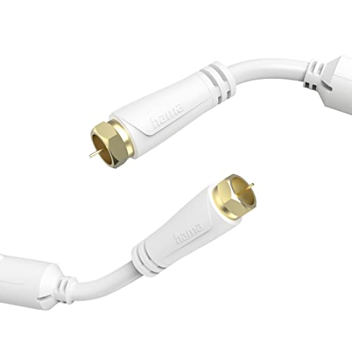 TV-Antennenkabel SAT-Kabel 1,5 m mit F-Stecker auf F-Stecker, vergoldet (100 dB Satellitenkabel dreifach geschirmt mit Ferritkern, Koaxialkabel 75 Ohm, SAT-Anschlusskabel für HDTV, Full HD, 4K, 8K)