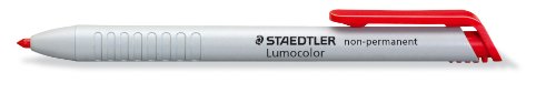 STAEDTLER 768N Lumocolor non-permanent omnichrom Trockenmarker wasserlöslich, 3,0mm, rot, 1 Stück (1er Pack)