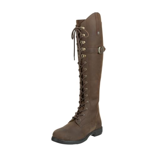 SUEDWIND© Leder Reitstiefel für Damen »Longford All Year Waterproof« – Stiefel zum Reiten – Polo-Schnürung, YKK® Reißverschluss & Ortholite®-Innensohle – braun – Gr. 39 - RegularFit