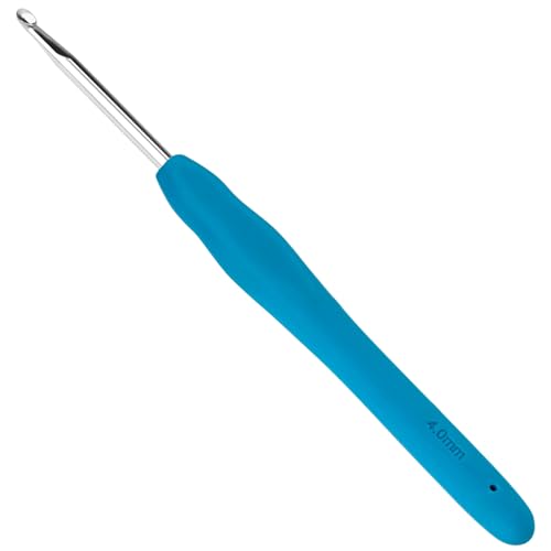 Totofy Häkelnadel 4 mm, Ergonomische Häkelnadeln Mit Weichen Griffen, crochet hook für Anfänge und Erfahrene Häkelliebhaber