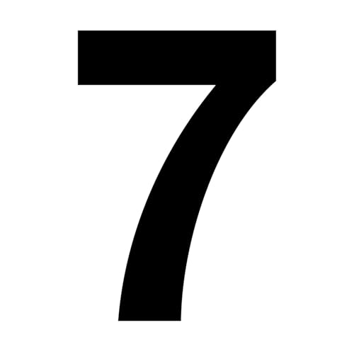 Zahlen-Aufkleber Nr. 7 in schwarz I Höhe 10 cm I selbstklebende Haus-Nummer, Ziffer zum Aufkleben für Außen, Briefkasten, Tür I wetterfest I kfz6737