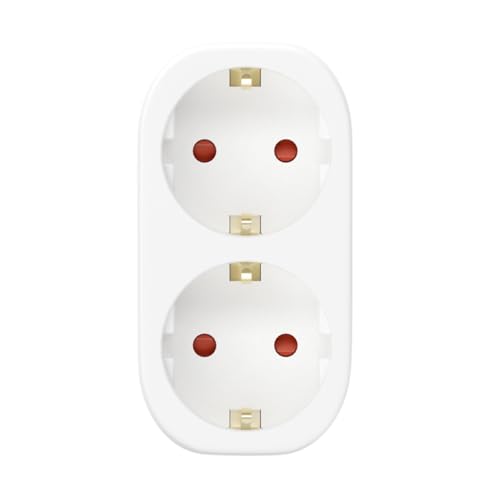 1 Stücke 2 in1, 2 Fach Steckdosen Weiß (250V / 16A)