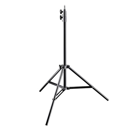 Walimex pro AIR 200 Lampenstativ 200cm - Lichtstativ mit Luftfederung Höhe max 200 cm, 4,5 kg Traglast, Aluminium, Leuchtenstativ für Fotografie Studio Outdoor, Schwarz