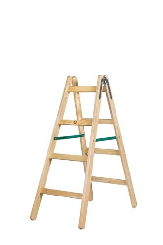 Systafex 2x4 Stufen 1,25m Leiter Doppelstufenleiter Malerleiter Elektrikerleiter Stehleiter Holzleiter