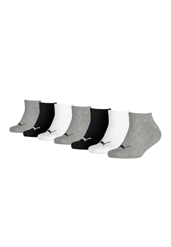 PUMA Junior Sneakersocken Kinder - 7 Paar - Grey-White-Black-Mix - Größe 23-26