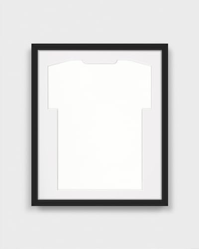 ARTIS Frametheshirt Premium - Trikotrahmen Fußball, Bilderrahmen für Trikot – Objektrahmen - 53,4x63,4x5 cm - Holz-Rahmen in Schwarz - Trikotrahmen Handball, Volleyball, Sporttrikots - Jersey Frame
