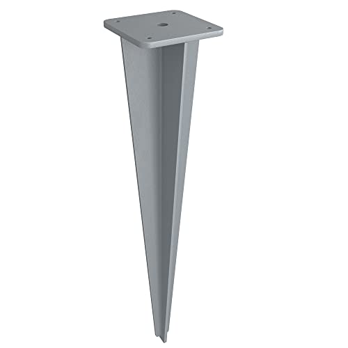 SONGMICS Erdanker, Bodenanker für Standpfosten von Seitenmarkisen, Erdnagel, nur für SONGMICS Seitenmarkisen mit Stahl-Standpfosten geeignet, grau GSA501Y01