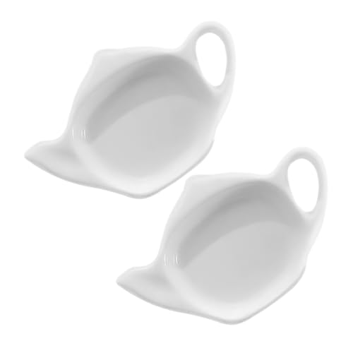 VINTORKY Teapot Ceramic 2er Set Teebeutelhalter Teekannen Form Keramische Teebeutelablage Dipping Plate Für Saucen Stilvolle Keramikuntersetzer Für Den Perfekten Nachmittagstee Teapot