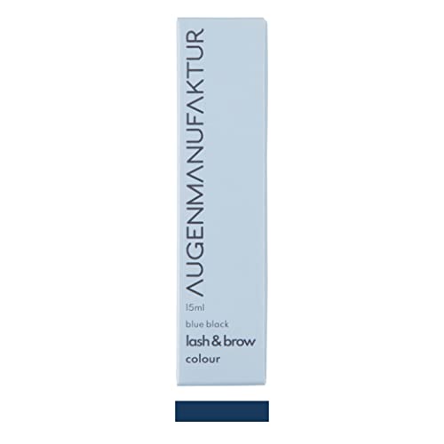 Augenmanufaktur Colour Lash & Brow Wimpern und Augenbrauen färben blue black - permanent Farbe für Intensiv Tönung – 15 ml
