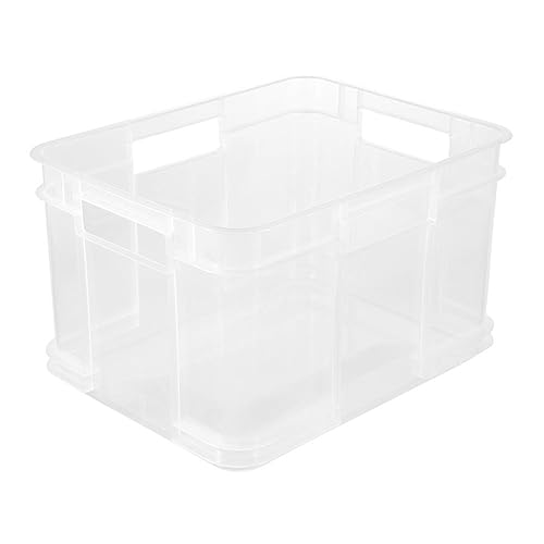 keeeper Aufbewahrungswännchen mit Tragegriffen, Euro-Box M, Polypropylen, 16 l, Bruno, Natur-transparent