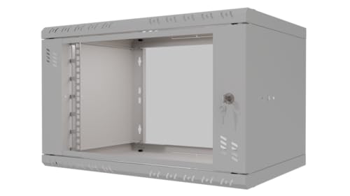 Stalflex Server Netzwerkschrank 19 Zoll 6U 350mm Standard - Hochbelastbarer Stahl - Computer- & Server-Racks - Serverschrank, kompatibel mit 19 Zoll Fachboden und Rack Schienen - Glastür