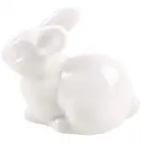 Fivetwofive Niedliche Mini Weiße Keramik Kaninchen Dekoration Ornamente Mini Landschaft Schmuck Weißes Porzellan Mittel