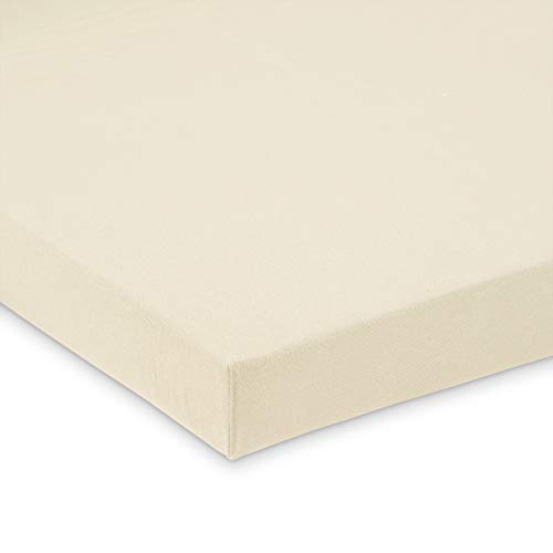FabiMax Jersey Spannbettlaken für Laufgitter 100x100 cm, beige
