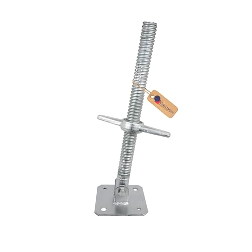 GeZu Impex® Gerüstspindel schwenkbar 800 mm, Ø 38 mm, Kippspindel für Baugerüste, Gerüstspindel Gerüstfüße mit beweglicher Fußplatte