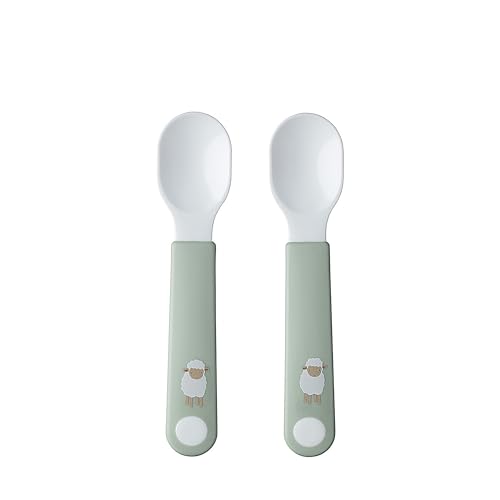 Mepal – Lernlöffel Mepal Mio – Baby Lernlöffel – Lernbesteck – Spülmaschinengeeignet & BPA frei – 2er Set – Little Farm