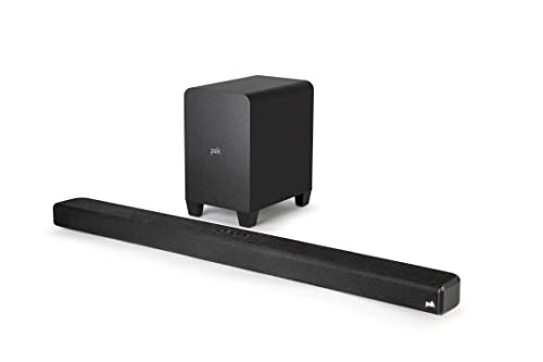 Polk Audio Signa S4 True Dolby Atmos TV Soundbar mit Wireless Subwoofer, 3.1.2 Soundbar für TV Geräte, HDMI eARC, Bluetooth, AUX, optischer Eingang, Schwarz