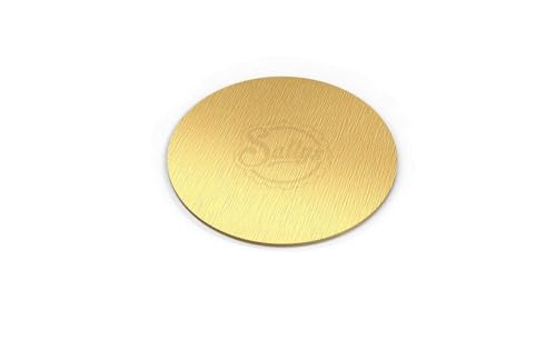 Sallys Cake Boards Gold 4 mm Stärke Aus stabilem leichten Karton mit lebensmittelecher Aluminiumbeschichtung - Kuchenunterlage, Tortenunterlage, Tortenplatten, Cakeboard (Ø 20 cm)