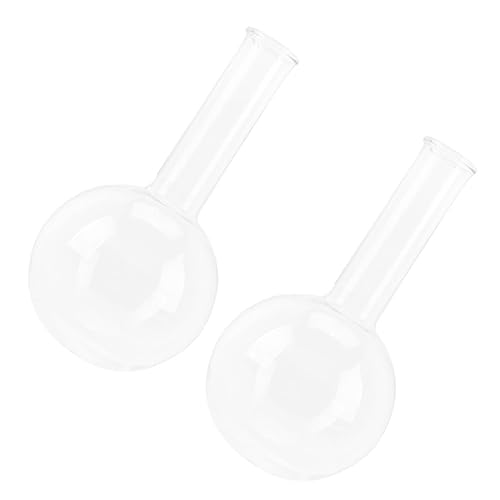 HEALEEP 2 Stück Rundkolben Chemieflasche Siedekolben Mit Rundem Boden Lustige Flasche Kolben Mit Flachem Boden Studentische Versuchsflasche Verschlossener Erlenmeyerkolben Röhren Wein Glas