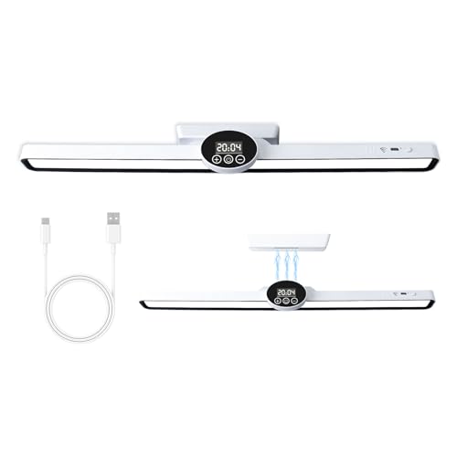 LED Schminklicht, 45CM LED Spiegellicht Tragbare Schminkleuchte Uhranzeige Helligkeit Einstellbare Schminktisch lampe Schminklampe Spiegellampe für Make Up, Badezimmer, Kleiderschrank, Lesen