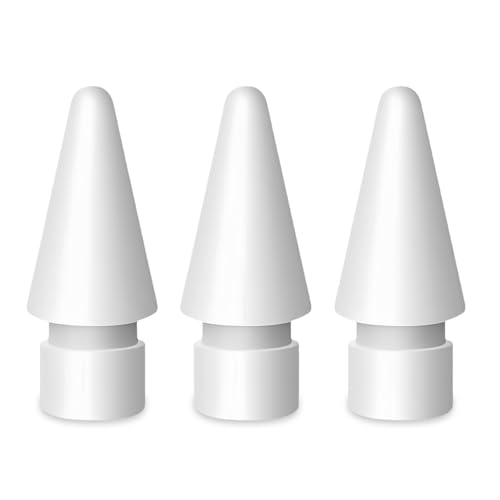 flintronic 3 Stück Kompatibel mit Apple Pencil Spitzen，Spitzen Kompatibel für Apple Pencil 2 Gen & 1St, Hochempfindlich iPencil Spitze Ersatzspitzen Eingabestift Nib Kompatibel für iPad Pro-Weiß