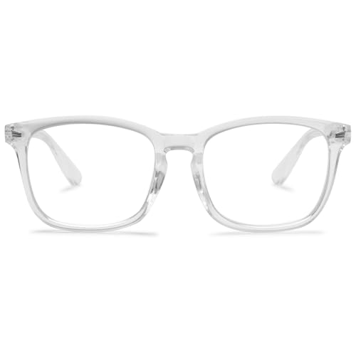 MAGIMODAC Blaulichtfilter Lesebrille eckig Damen Herren Anti Blaues Licht Lesebrillen Sehhilfe Brille Computer-Lesebrillen Brille ohne Sehstärke (Transparent, 0.00)