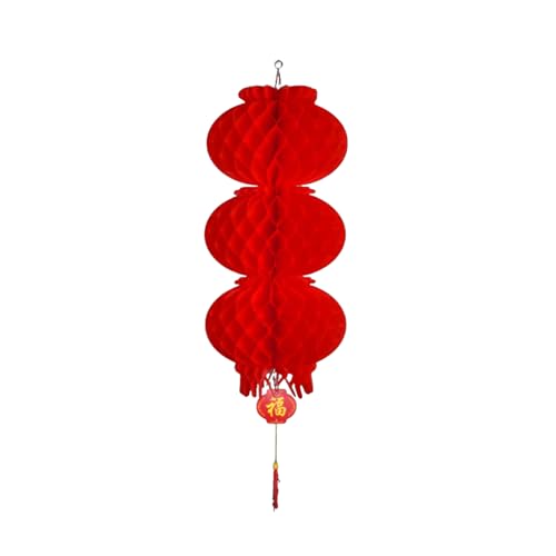 INFJMH Laterne 6 Saiten, 18 Stück, rote Papierlaternen, chinesische Neujahrsschnurlaternen, wasserdichte Hängelaterne für Frühlingsfest, Mittherbstfest, Weihnachtsdekoration Lampe