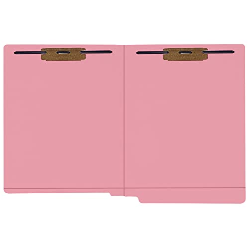 Schnellhefter mit Endstreifen, Pink, 2 Verschlüsse (2B1&3), 11-Punkt verstärkt, gerader Schnitt, Briefgröße, 50/Box