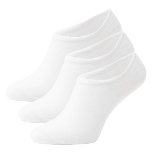 Opi & Max Biobaumwoll No Show Invisible Sneaker Socken Weiß 36-40 3 Paar