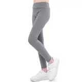 FILOWA Leggings Mädchen Kinder Yogahose Baumwolle Sportleggings Stretch Länge Hosen Multicolour Gymnastikhose Casual Jogging Sporthose Frühling Sommer Activewear für Teenager Gr.146-152, Grau
