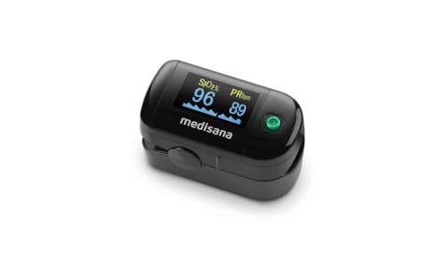 Medisana PM 100 Pulsoximeter, Messung der Sauerstoffsättigung im Blut, Fingerpulsoxymeter mit OLED-Display und One-Touch Bedienung in schwarz