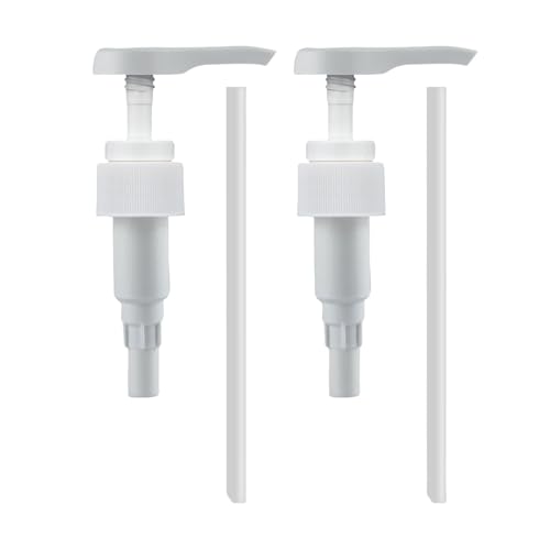 2 Stück Derdosierpumpe 1L Sirup für Best Body Nutrition,für Sirup und Seife,Wiederverwendbarer Pumpkopf mit Schläuchen,Pumpspender Sirup für 28/410 Gewindebehälter,Dosierspender für Flüssigkeiten