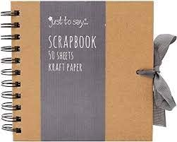 Set mit 3D-Aufkleber-Set und Tallon Kraftpapier, klein, mittelgroß, quadratisch, für Scrapbooks, hochwertiges braunes Kraftpapier, Scrapbook mit Schleife, Größe M 20 x 20 cm, 50 Blatt