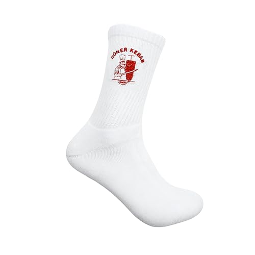dalerno Döner Kebab Socken bestickt lustige Socken Döner Söcken Kebab Strümpfe Sportsocken Tennissocken
