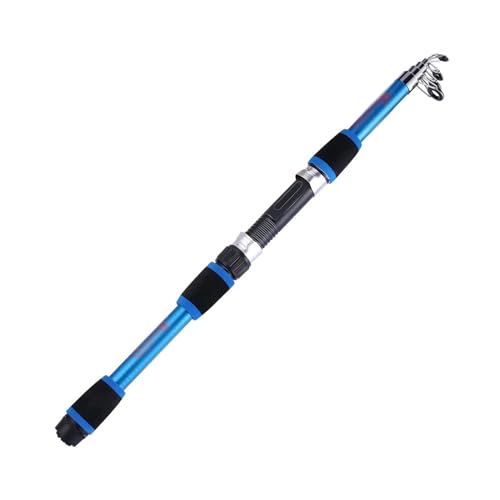 zhongqunli Angelrute 2,1 m-3,6 m Angelrute Carbon Forelle Karpfen Teleskop Angelrute Köder Angelgerät Tragbare Angelrute(Blue)