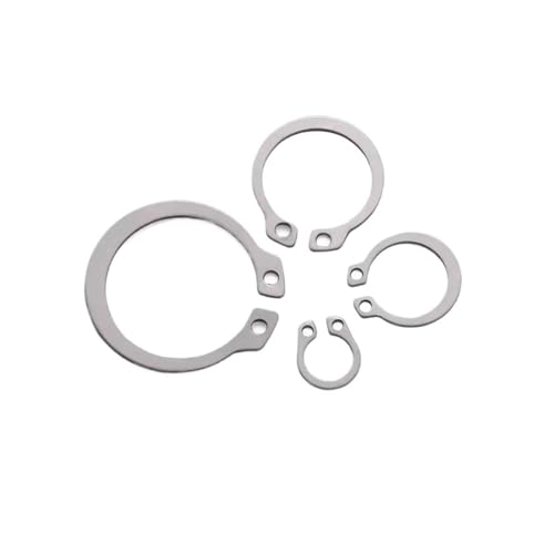 LIUCH M3 M4 Sicherungsringe for Wellen Typ A Wellensicherungsring Sicherungsringkarte Äußerer Sprengring Klemmfeder aus Edelstahl 304(M3-(50pcs))