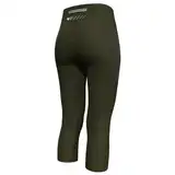 Logas Fahrradhose Damen Gepolstert 3/4 Radlerhose High Waist Radhose Polster Elastische Radlershorts Mit Tasche L Pitch Grün